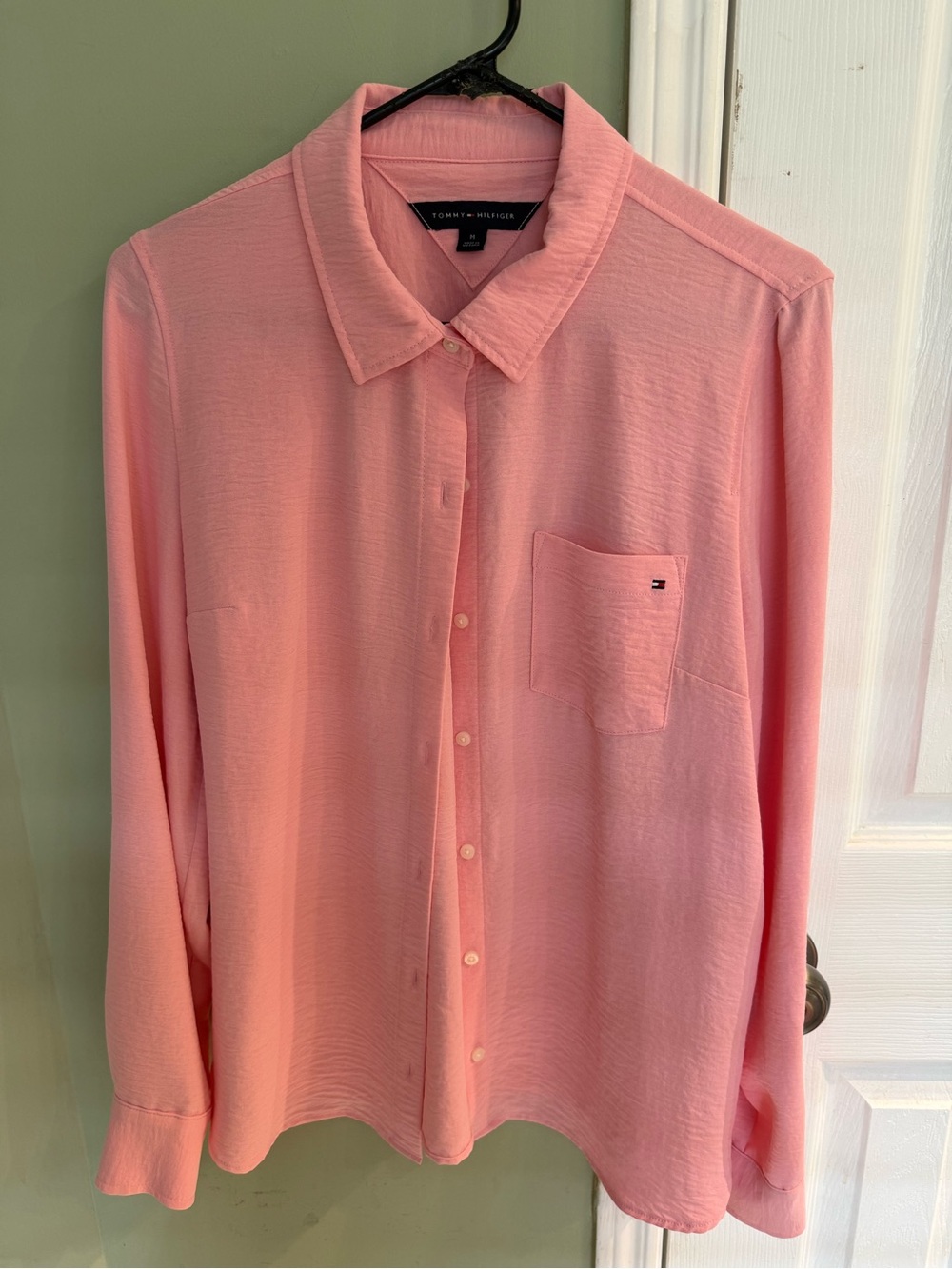 Tommy Hilfiger Pink Women's Button-Front Blouse